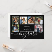 Carte Félicitations Mariage Photo Collage Voiture Noir e (Devant/Arrière en situation)