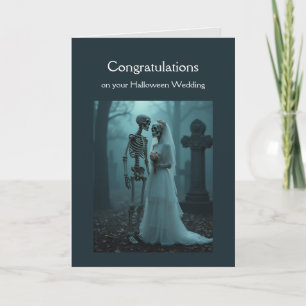 Carte Félicitations Mariage Skeleton Couple Vintage