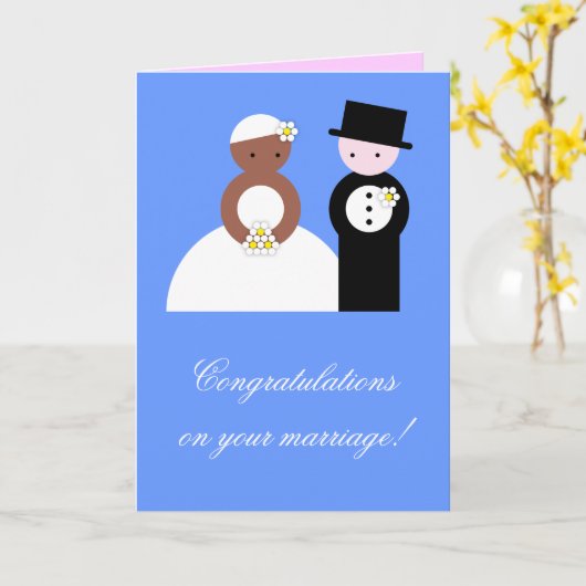 Carte Félicitations mariages (Fleur jaune)