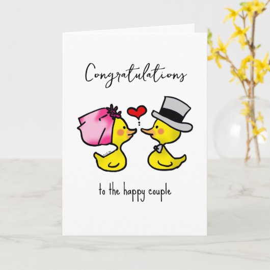 Carte félicitations mariages (Fleur jaune)