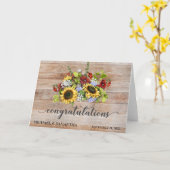 Carte Félicitations Mariages personnalisées Sunflower (Fleur jaune)