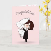 Carte Félicitations Mariée et Marié (Fleur jaune)