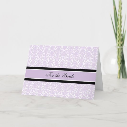 Carte Félicitations Mariée Jour de Mariage Lilac Damask (Devant)