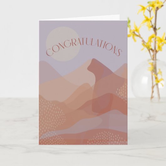 Carte Félicitations Mauve Mountain Greeting Card (Fleur jaune)