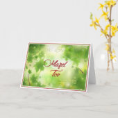 Carte Félicitations Mazel Tov Feuilles Vertes pour (Fleur jaune)