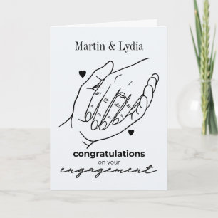 Carte Félicitations minimalistes pour vos fiançailles