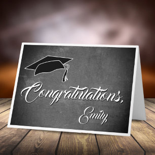 Carte Félicitations modernes Chalkboard Graduation