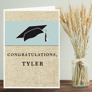 Carte Félicitations modernes Graduation rustique
