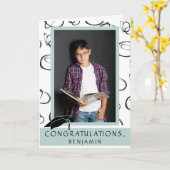 Carte Félicitations modernes photo de la graduation (Fleur jaune)