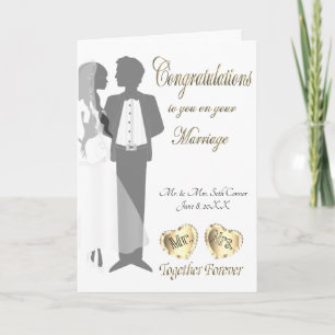 Carte Félicitations Monsieur et Madame.