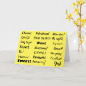 Carte Félicitations Multi-Phrase Informel Trendy (Fleur jaune)