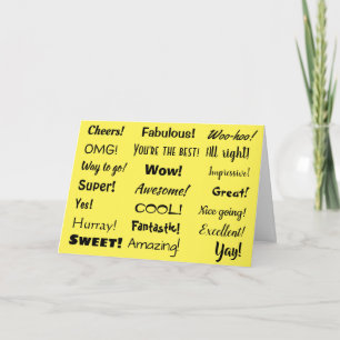 Carte Félicitations Multi-Phrase Informel Trendy