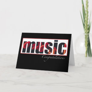 Carte Félicitations Musique, Noir