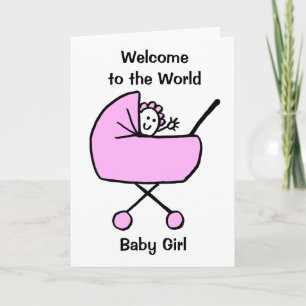 Carte Félicitations Naissance Baby Girl Pink