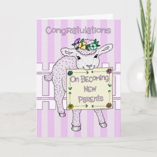 Carte Félicitations Naissance De La Fille Bébée Nouveaux (Devant)