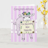 Carte Félicitations Naissance De La Fille Bébée Nouveaux (Fleur jaune)