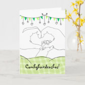 Carte Félicitations New Baby Irish Gaelic (Fleur jaune)