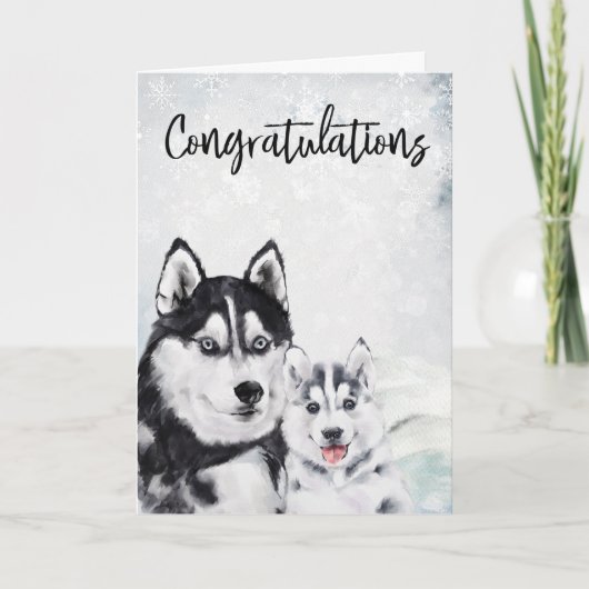 Carte Félicitations New Baby Mama Husky Dog (Devant)