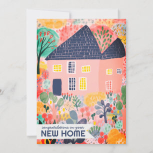Carte Félicitations New Home Jardin Aquarelle Cute