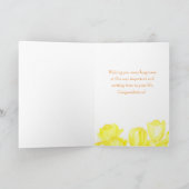 Carte Félicitations Niece Mariée Yellow Tulipes (Intérieur)