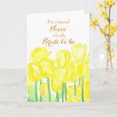 Carte Félicitations Niece Mariée Yellow Tulipes (Fleur jaune)
