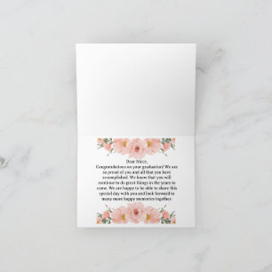 Carte félicitations nièce pour votre diplôme