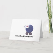 Carte Félicitations Nouveau bébé garçon avec Blue Pram A (Dos)