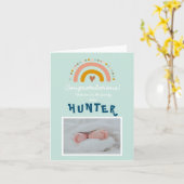 Carte Félicitations Nouveau bébé garçon photo Rainbow Ca (Fleur jaune)