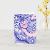 Carte Félicitations Nouveau Bébé Maman Damassé Mandala I (Fleur jaune)