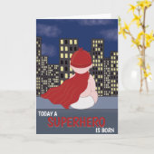 Carte Félicitations Nouveau Bébé Superhero Né (Fleur jaune)