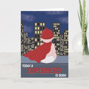 Carte Félicitations Nouveau Bébé Superhero Né
