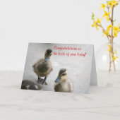 Carte Félicitations Nouveau bébé, vide (Fleur jaune)