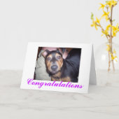 Carte Félicitations Nouveau Chien (Fleur jaune)