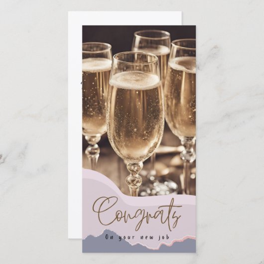 Carte Félicitations Nouveau Emploi Moderne Élégant Félic (Devant / Derrière)