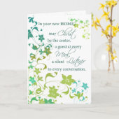 Carte Félicitations Nouveau foyer, Centre Christ, Religi (Fleur jaune)