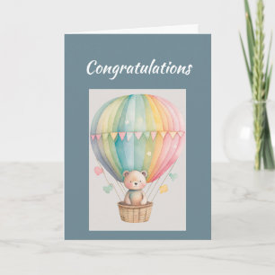 Carte Félicitations Nouveau Garçon Bébé Ourson Mignon