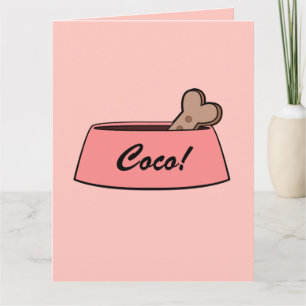 Carte Félicitations Nouveau Nom de chien Bowl personnali