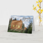 Carte Félicitations - Nouvelle Maison - Charming LogHome (Fleur jaune)