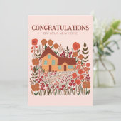 Carte FÉLICITATIONS Nouvelle maison Maison ferme (Debout devant)