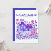 Carte FÉLICITATIONS Nouvelle maison Maison ferme (Devant/Arrière en situation)