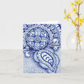 Carte Félicitations Nouvelle maman C'est un garçon Damas (Fleur jaune)