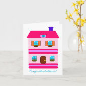 Carte Félicitations ! Nouvelle pendaison de crémaillère (Fleur jaune)