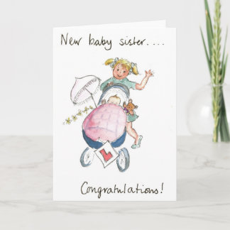 Carte Félicitations - Nouvelle Soeur Bébée !