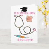 Carte Félicitations Nurse Graduate (Fleur jaune)