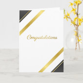 Carte Félicitations Or Elégant - Réalisation Spéciale (Fleur jaune)