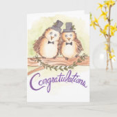 Carte Félicitations Owls pour le Mariage gay (Fleur jaune)
