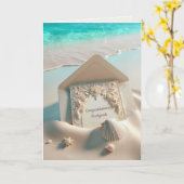 Carte Félicitations Papeterie Mariage En Sable De Plage (Fleur jaune)