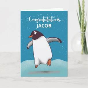 Carte Félicitations Penguin Jumping Pour La Joie