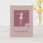 Carte Félicitations, Performance, Ballerina On Pointe (Fleur jaune)