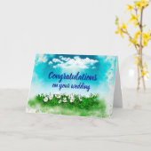 Carte Félicitations personnalisables Fêtes mariages (Fleur jaune)